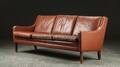 Tre-pers. sofa, læder, dansk møbelproducent