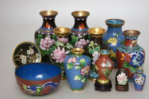 12 delar Cloisonné Kina 1900 tal