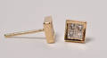 Par ørestikker med princesscut brillianter, ca. ,30 ct