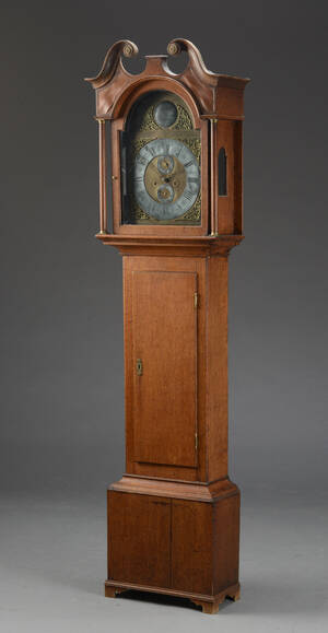 Engelsk standur i kasse af egetræ, ca. 1800 Denne vare er sat til omsalg under nyt varenummer 4125509