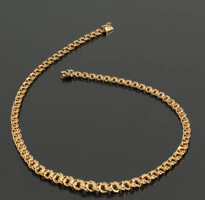 Bismark. Halskæde i forløb, 14 kt guld