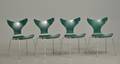 Arne Jacobsen 1902-1971 Sæt på fire stole model 3108, grøn 4