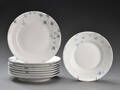 Royal Copenhagen. Elements, Otte store middagsttallerkener Ø. 30 cm samt skål 9