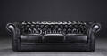 3-pers. Chesterfield sofa, sort  