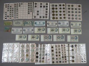 Danmark samling mønter og pengesedler m.v.