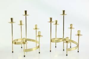 LJUSSTAKAR, 2 st, bronserad metall, för 6 ljus