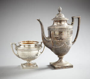 Kaffekanna sockerskål silver