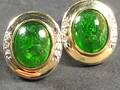 Ohrstecker in Gold besetzt mit Diopsiden und Diamanten 2