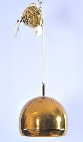 TAKLAMPA, mässing, 1900-tal.