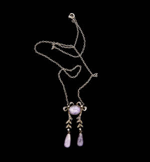 Collier kvartsstenar i silver