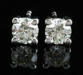 Earrings in 18k set with brilliant cut diamonds 1.00 ct