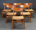 Hans J. Wegner. Seks stole, model CH23 6