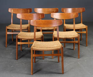 Hans J. Wegner. Seks stole, model CH23 6