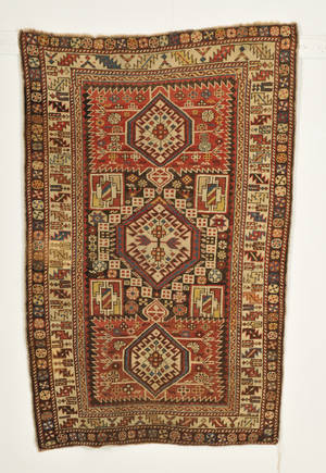 Antik kaukasisk Shirvan tæppe, 168x112 cm.