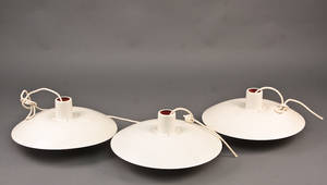 Poul Henningsen 1894-1967, Tre PH4 pendeler, hvide  3