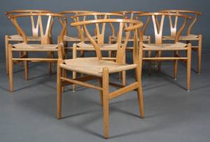 Hans J. Wegner Sæt på otte stk. Y-Stole i eg 8