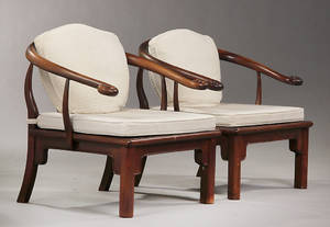 Et par kinesiske armstole af hardwood 2