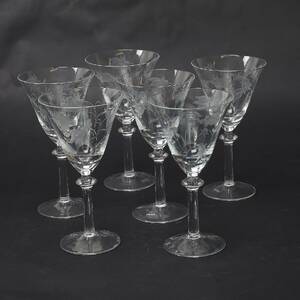 VINGLAS. Slipad blomdekor, 6 styck.