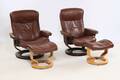 Ekornes Stressless. Par lænestole samt skammeler 4 