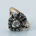 RING, Guld 18k och silver, 5.3g, 9st diamanter