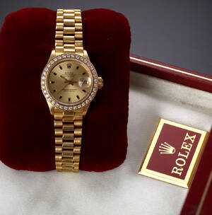 Rolex Datejust. Dameur i 18 kt. guld med brillantlynette, ca. 1971 Denne vare er sat til omsalg under nyt varenummer 4732467