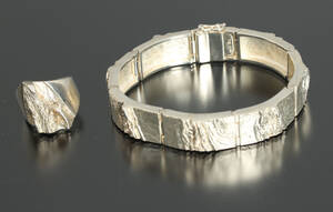 Scrouples. Armbånd og ring, sterling sølv 2