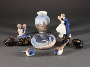 Samling porcelænsfigurer fra Kgl. porc. og Bing  Grøndahl 10