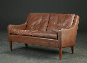 To-pers. sofa, læder, dansk møbelproducent