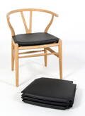 Hyndesæt til Hans J. Wegners Y- stol. Sort læder 4