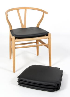 Hyndesæt til Hans J. Wegners Y- stol. Sort læder 4