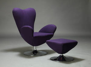 Moderne design hvilestol samt skammel