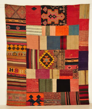 Persisk Patchwork kelim, 217x179 cm.