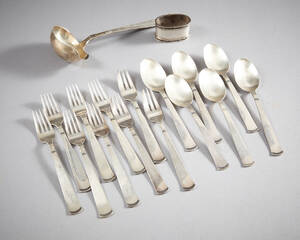 Bestick i sivler modell Rosenholm 