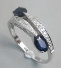Safir- og diamantring