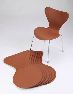 Læderovertræk til Arne Jacobsens 7´erstole, sæt på 8 stk. 8