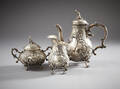 Kaffeservis i silver rokokostil