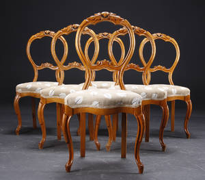 Nyrokoko salonstole, birketræ 6