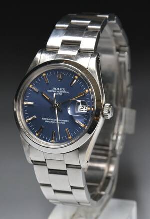 Rolex Oyster Perpetual Date herrearmbåndsur af stål, ref. 15000