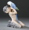 Royal Copenhagen. Faun med papegøje, figur nr. 752