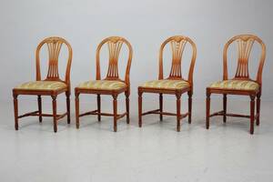 STOLAR, 4 st, betsad bok, gustaviansk stil, Axet, 1900-tal