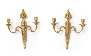 Appliquer par för två ljus i brons