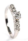 Diamantring, 14 kt rhodineret guld, 0.54 ct.