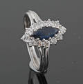 18K Sapphire Diamond ring approx. 0.50ct