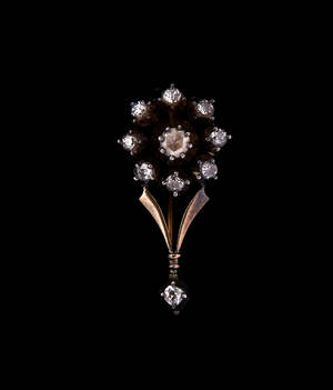 Brosch guld och silver diamanter