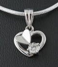 18K White gold Diamond Pendant approx.0.13ct  with necklace