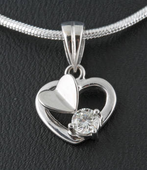 18K White gold Diamond Pendant approx.0.13ct with necklace