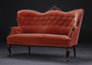 Sofa af mahogni, Rokokoform - ca. år 1900