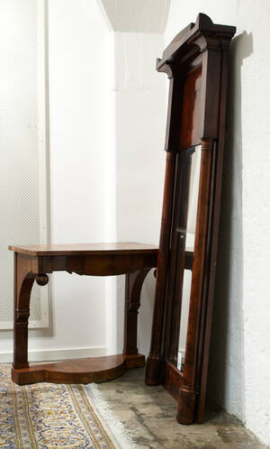 Spegel med konsolbord mahogny