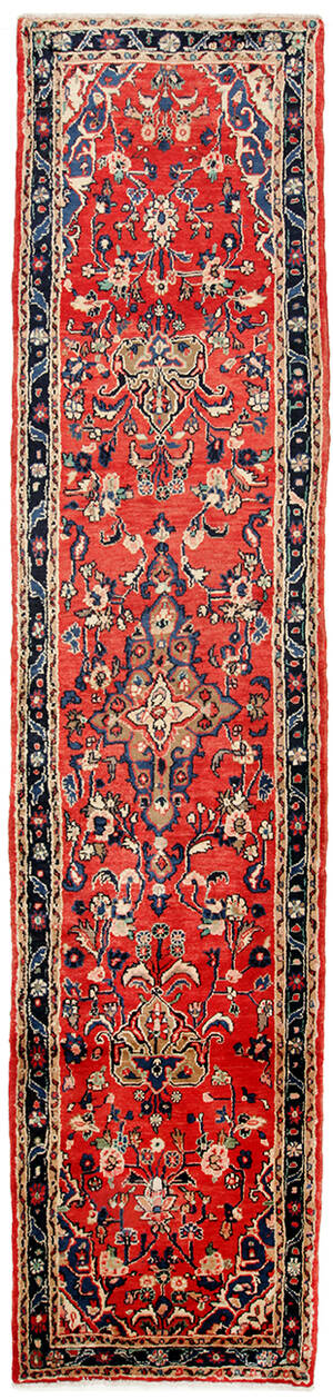 Persisk handknuten gallerimatta Hamadan, 375 x 85 cm