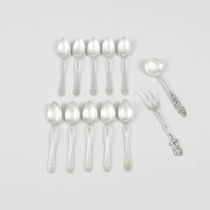 Kaffeskedar, 10 st. silver  marmeladbestick
